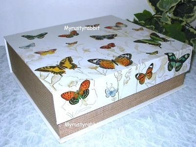 Punch Studio Butterfly Storage Keepsake Box Flip Top 14566 Large 11" ~ New - Image 1 of 4
