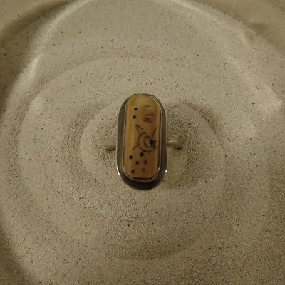 Anillo Nancy Daniels sin firmar hueso y plata de ley años 90 Foto 1 de 4