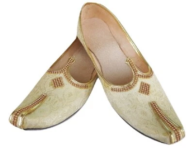 Aura Mens flat jutti Indian wedding mojari sherwani ethnic shoes US size 8-12 CS - Image 1 of 4