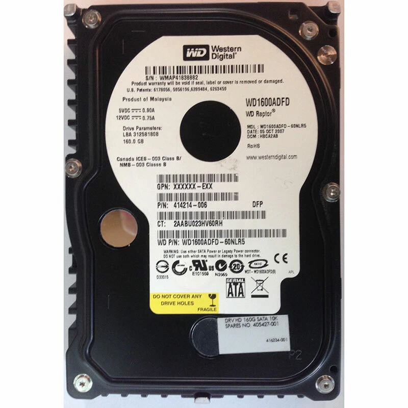 416334-001 - HP 160GB 10K RPM SATA 3.5" HDD - Image 1 of 1