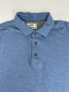 Jos A Bank 1905 Men's Polo Shirt XL Short Sleeve Striped Blue/Gray Tailored Fit - Picture 1 of 7