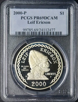 2000-P Leif Ericson Commemorative Silver Dollar - PCGS PR69DCAM - ✪COINGIANTS✪ - Image 1 of 2