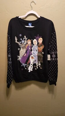 NEW Disney Sweatshirt Frozen II ELSA OLAF XL Sz 15/17 Juniors Long Sleeve - Imagem 1 de 3