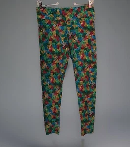 Lularoe Green Geometric Shapes Leggings Size Tall & Curvy TC Super Soft Fabric - Picture 1 of 11