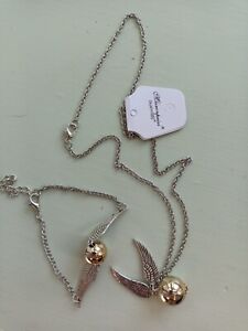 Harry Potter Jewellery Golden snitch necklace and bracelet 