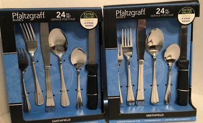 Pfaltzgraff Smithfield Flatware 48 Piece Service For 8 Stainless New In Box - Image 1 of 4