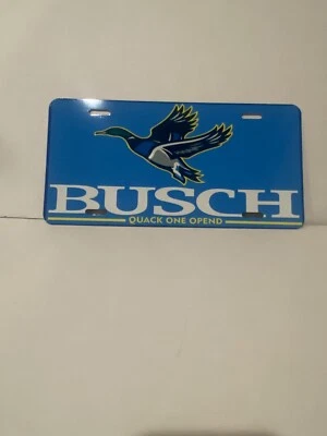 Busch Beer License plate duck Duck Logo Anheuser Busch Budweiser Quack One Op￼en - Image 1 of 4