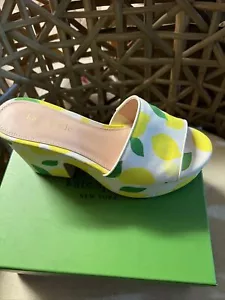 Nuevo Kate Spade Nueva York Ibiza Estampado Lona Plataforma Limones 7 $258 Único - Imagen 1 de 4
