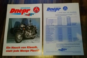 Dnepr Gespann MT 11 / MT 16, Dnepr Solo, Dnepr 600/300Prospekt 1997 +Preisliste - Bild 1 von 3