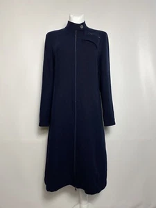 Armani Jeans Vintage Long Coat Jacket Woman Size Small (US8) Blue Color - Picture 1 of 24