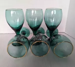 Arby’s GREEN ICE TEA WATER WINE GOBLET GLASSES BY LIBBEY Set Of 6 LOT For Easter - Picture 1 of 11