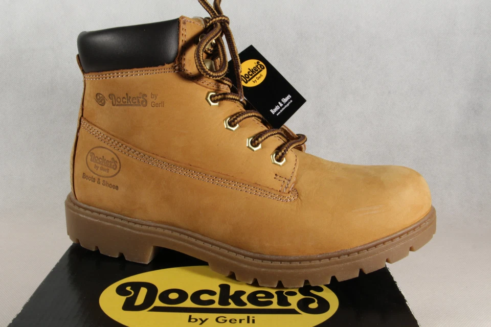 Dockers Mujer Botas de Invierno Amarillo Goldentan Piel Nuevo - Imagen 1 de 4