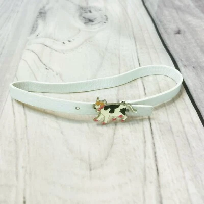 MARC JACOBS Animal Charm Vaca Collar Gargantilla Cuello Cuero Blanco Ajustable Foto 1 de 4