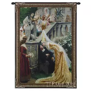 "Ein Kuss romantischer Wandteppich Wandhänger - aus einem Gemälde von Leighton, H53"" x W37" - Bild 1 von 1