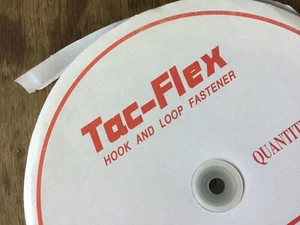 tac flex Hook & Loop Self-Adhesive backed Tape - both sides white 1 metre - Picture 1 of 4