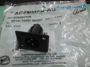 1 conector AC3MMPB-AU Conn XLR M 3 POS soldadura montaje de panel ST 3 posiciones - Imagen 1 de 1