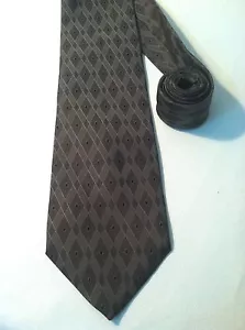 NEW STAFFORD Neck Tie 100% SILK. GRAY DIAMOND PATTERN, MADE IN ITALY. EXECUTIVE - Picture 1 of 5