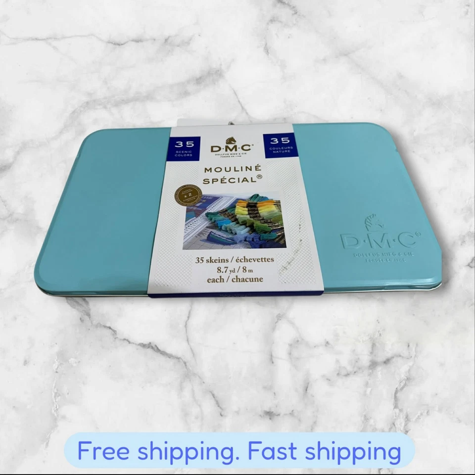 DMC Embroidery Floss Tin w/35 Scenic Colors Set #117ZAM NEW SHIPPING - Image 1 of 2