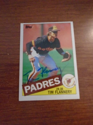 1985 Topps Tim Flannery autographed card- Padres - Image 1 of 2
