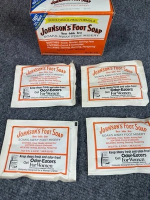 1 Caja (4 Paquetes) JOHNSON'S Vintage Jabón para Pies Remojo en Polvo Olores Comedores Adv Foto 1 de 4