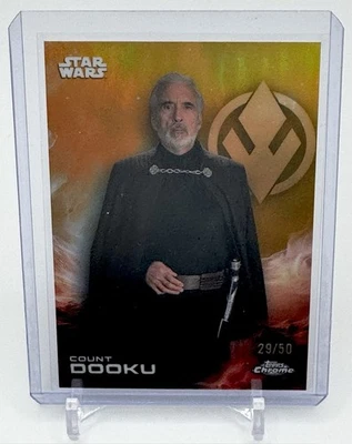 2025 Topps Chrome Star Wars Count Dooku Gold Refractor #27 - 29/50 - Image 1 of 2