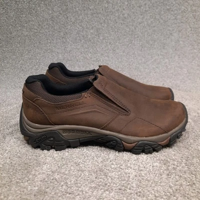 Merrell Moab Adventure Moc Men 8 Brown Black Slip On Comfort Leather Clog J91837 - Image 1 of 4