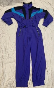 Vintage HAVOC Mens Large Blue Ski Suit Snowboard One Piece L 90s Skiing Rad - Picture 1 of 19