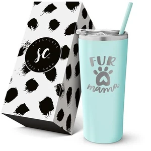 Fur Mama 22oz Stainless Steel Insulated Tumbler Mint Gift Boxed - Picture 1 of 9