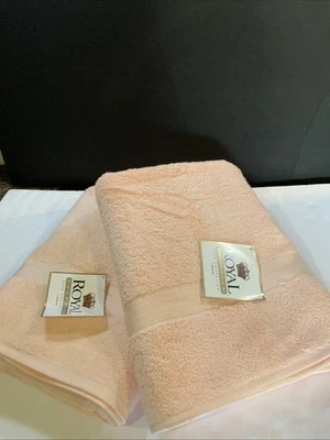 Juego de 2 toallas de baño Spring Maid algodón egipcio melocotón 30 X 54 nuevas de stock Foto 1 de 4