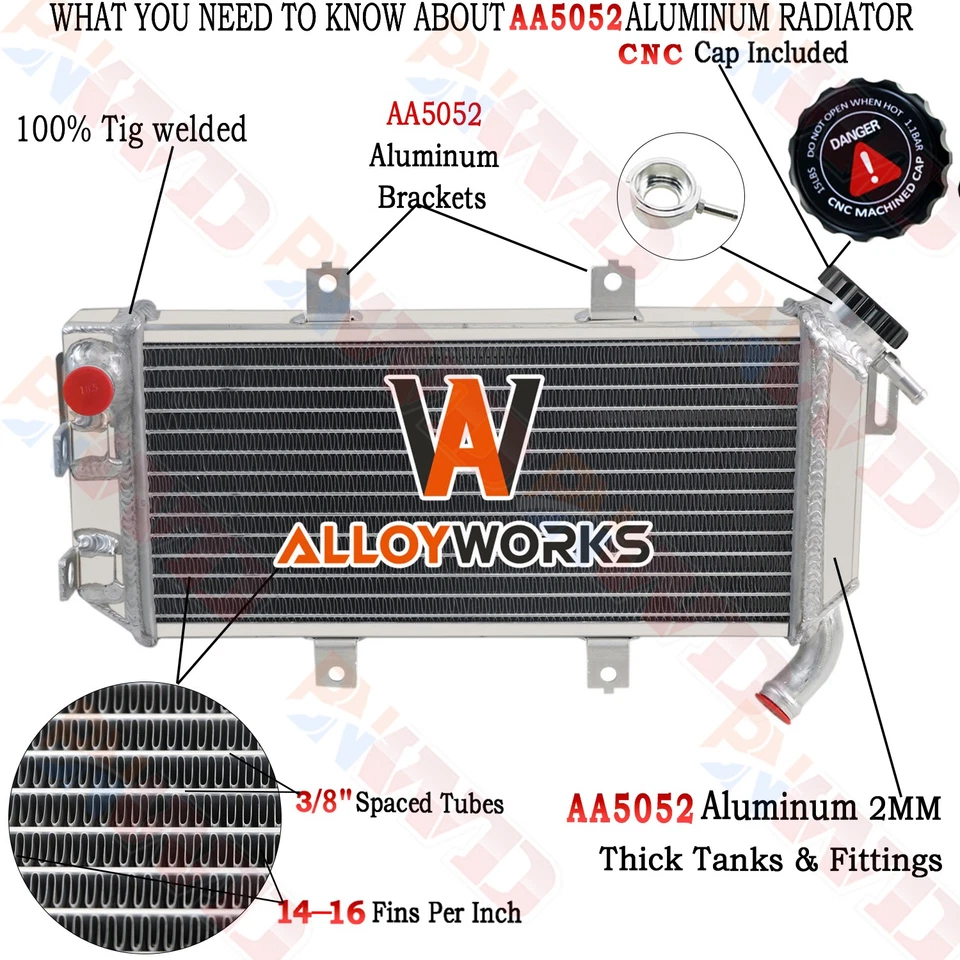 Aluminum Racing Cooler Radiator For 2006-2008 KAWASAKI ER6N ER-6F NINJA 650R Foto 1 de 4