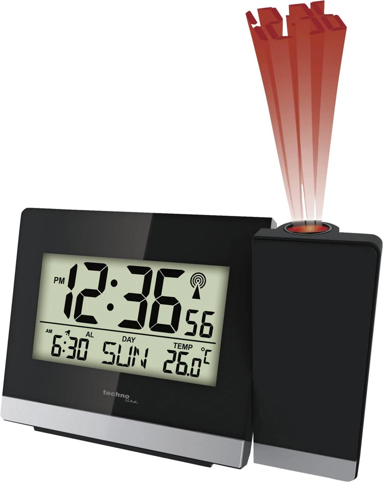 Technoline Uhr Wecker WT 536 digital +Uhrzeitprojektion B: 147mm H: 92mm T: 42mm - Bild 1 von 1