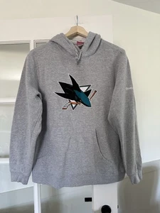 San Hose Sharks NHL Embroidered Reebok Hoodie Grey Size L - Picture 1 of 6