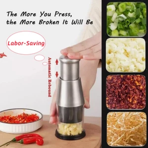 Pressed Garlic Onion Chopper 304 Stainless Steel Hand Food Chopper Kitchen Tools - Picture 1 of 9
