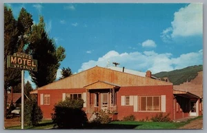 Jackson WY Huffs Motel cartolina cromata - Foto 1 di 3