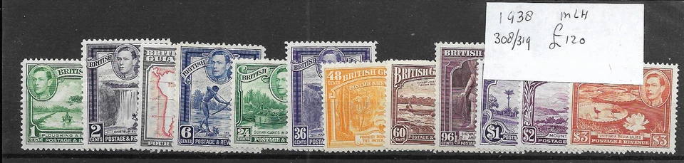 GUAYANA BRITÁNICA @ 1938 SG 308/318 BUEN MLH Definitivos Buen Precio @GB1809 Foto 1 de 1