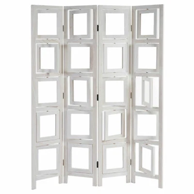 Paravent Bildgalerie II, Raumteiler Sichtschutz Foto-Paravent, 161x125x2cm weiß