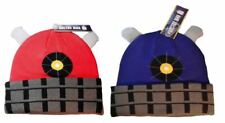 Doctor Who LOT 2 Red & Blue Dalek Knit Cuff Beanie Skull Cap Licensed BBC HATS