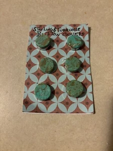 Sterling Turquoise Button Covers - Picture 1 of 3