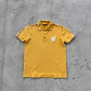 Vintage 90s Gucci Fodera Lining Doublure Polo Shirt Size L Yellow - Picture 1 of 8