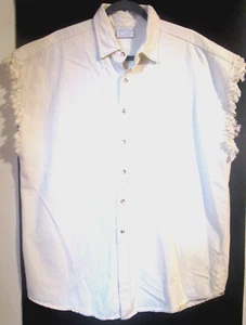 Men's Crystal Springs SZ XL Canvas Sleeveless Button Up Shirt Beige Biker Beach - Picture 1 of 3