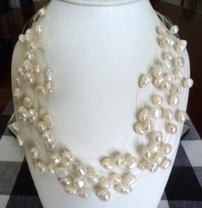 LIA SOPHIA LIAM FAMILY "MULTITUDES" FRESHWATER PEARL ILLUSION FLOATING NECKLACE - Picture 1 of 6