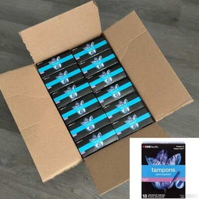CVS Health Unscented Light Tampons w/ Plastic Applicators - One Case of 12 Boxes - Image 1 of 4