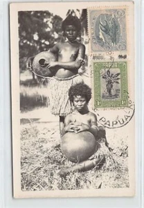 Papua New Guinea - ETHNIC NUDE - Native girls with calabashes - REAL PHOTO - Pub - Picture 1 of 2