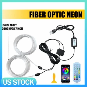 Interior Car LED Strip Lights APP RF Control Car RGB Neon Ambient Lighting Kit E - Picture 1 of 14
