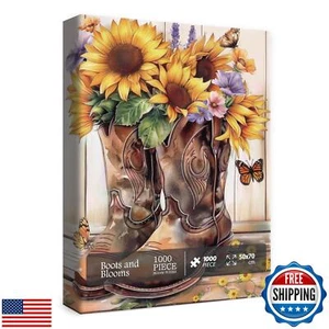Puzzle Fiori Colorati per Adulti 1000 Pezzi, Bellissimo Girasole Cowboy Sh - Foto 1 di 5