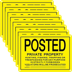 8 Pcs Large No Trespassing Signs Private Property Reflective Aluminum Posted Sig - Picture 1 of 12