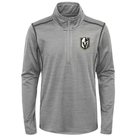 Vegas Golden Knights NHL Boys Kids & Youth 1/4 Zip Pullover Sweater, Grey Cover