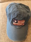 Life is Good youth baseball cap with distressed American flag light blue