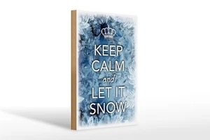 Holzschild Spruch 20x30 cm Keep Calm and let ist snow Deko Schild wooden sign - Bild 1 von 5