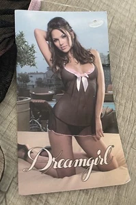 Neu Dreamgirl 2-teiliges schwarzes mit rosa Akzenten Dessous-Set Größe Medium neu mit Etikett - Bild 1 von 8